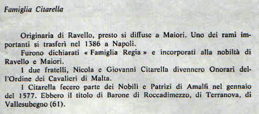 Citarella Family History